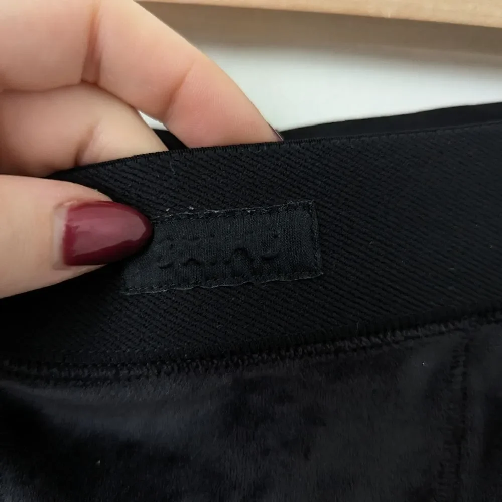 SKIMS black velour velvet French cut high waisted rise lounge biker shorts